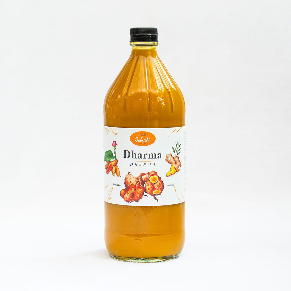 Jamu Satu Liter Botol Kaca - One Litre of Jamu in Glass Bottle. Jamu Temulawak - Big Curcuma.
